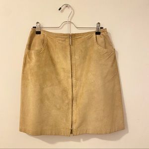 Vintage suede zip up skirt